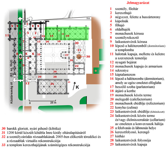 A középkori apátság alaprajza